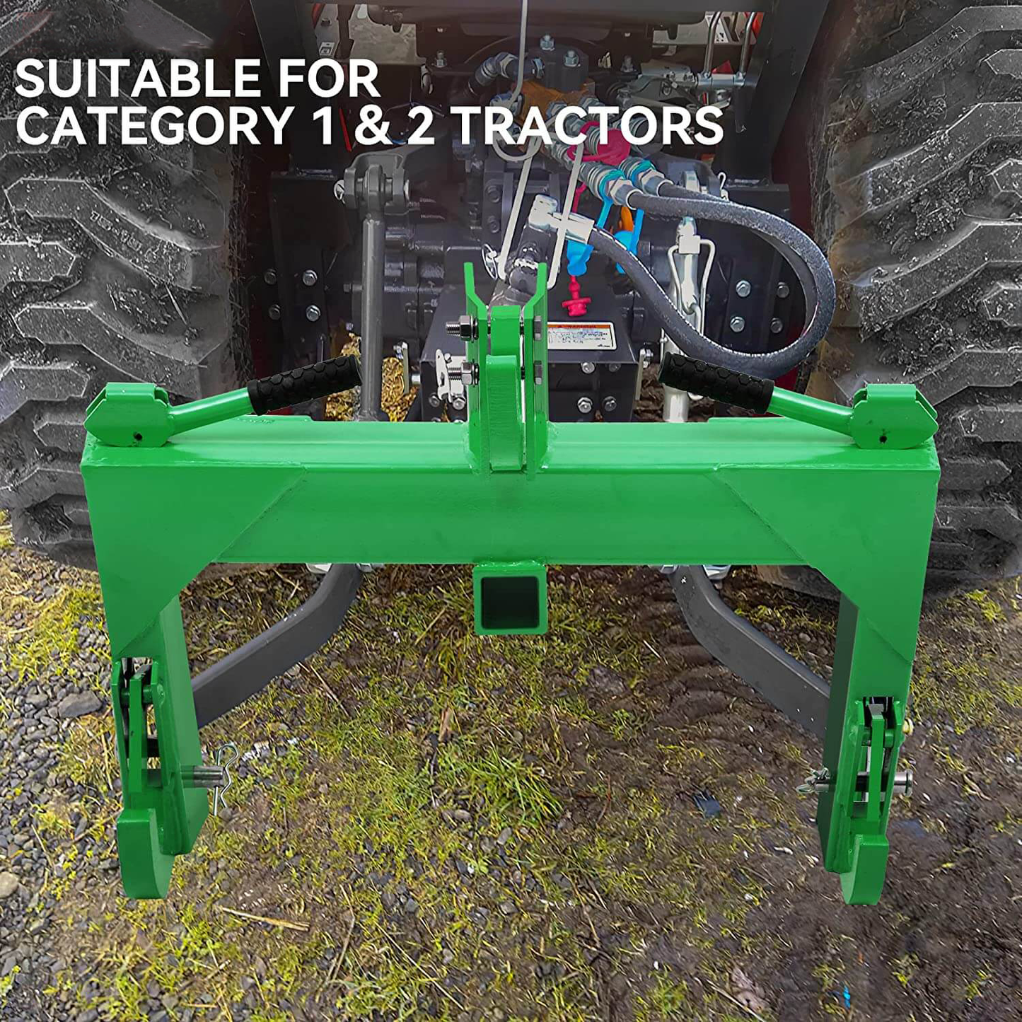3 Point Quick Hitch with 2" Receiver Hitch Category 1 & 2