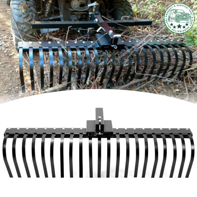 60" Landscaping Rake For ATVs UTVs 2" Reciever