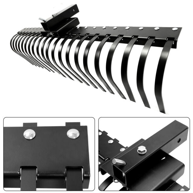 60" Landscaping Rake For ATVs UTVs 2" Reciever