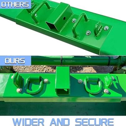 Bolt-on John Deere Grab Hooks, D Rings, with 2" Receiver