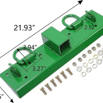 Bolt-on John Deere Grab Hooks, D Rings, with 2" Receiver