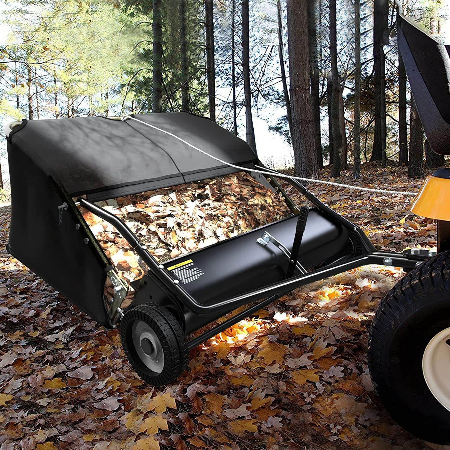 42" Tow Behind Lawn Sweeper Leaf Collector Sweeper for Lawn