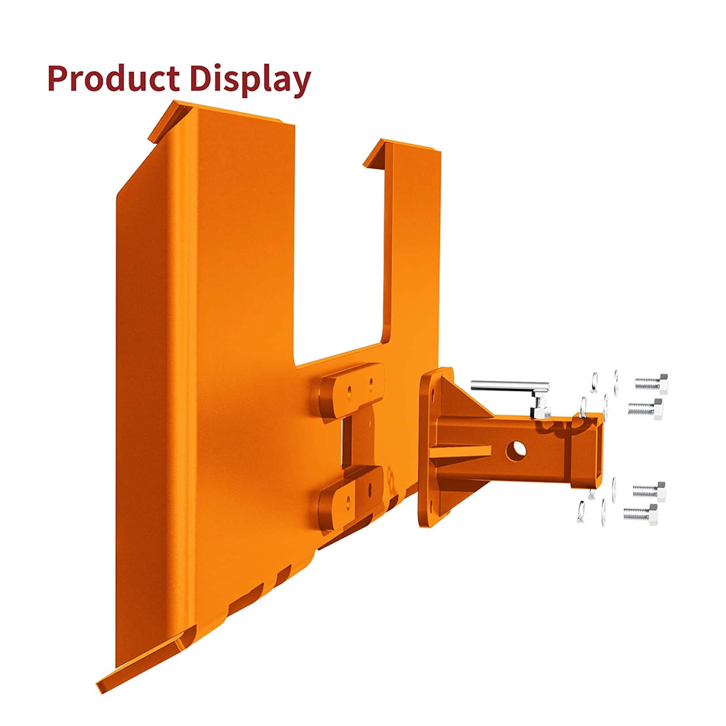 Skid Steer 3/8" Thick Mount Plate with 2" Removable Trailer Hitch Receiver, Orange