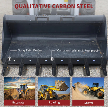 Clamp On Loader Bucket Teeth 48” Heavy-Duty Tractor Bucket Tooth Bar 7”