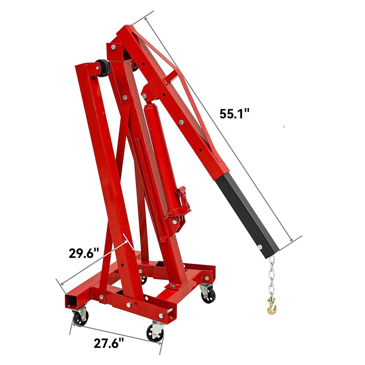 2 Ton Folding Engine Crane Cherry Picker Hoist with Telescopic Boom