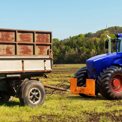 Skid Steer 3/8" Thick Mount Plate with 2" Removable Trailer Hitch Receiver, Orange