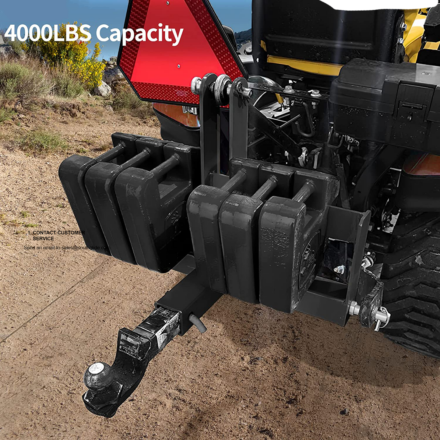 3 Point Hitch Receiver for Category 1, 2" Trailer Receiver Drawbar Attachments