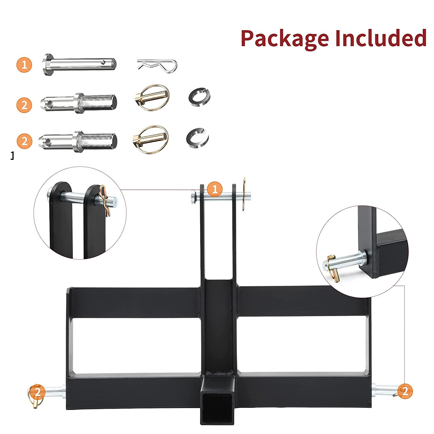 3 Point Hitch Receiver for Category 1, 2