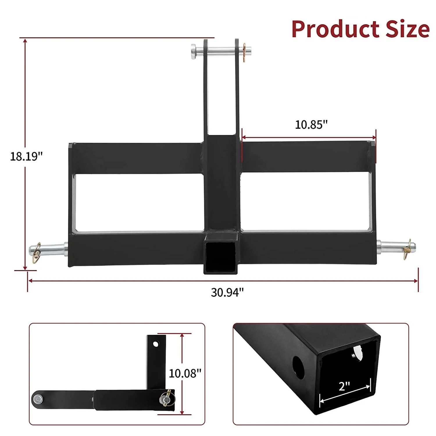 3 Point Hitch Receiver for Category 1, 2